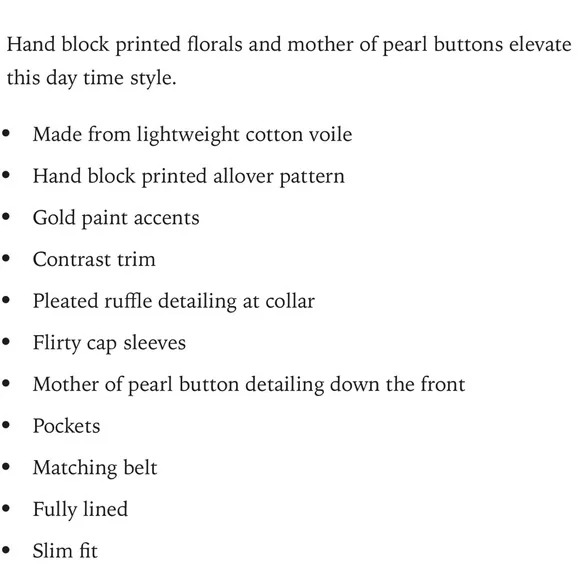 OLIPHANT design ruffle collar mini marseille Floral gold Dress S NWOT romantic - Picture 6 of 11